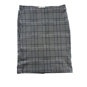 89th‎ + Madison Womens Glen Plaid Pencil Skirt Black White Grey Stretch Medium